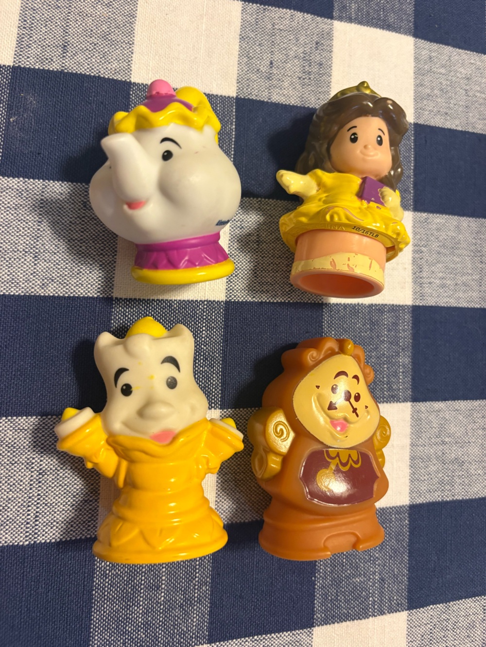 Fisher Price Little People, Belle, Cogsworth,  Lumiere, Disney Beauty & Beast